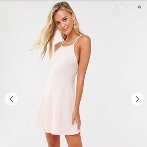 Pink Ribbed Cami Swing Dress